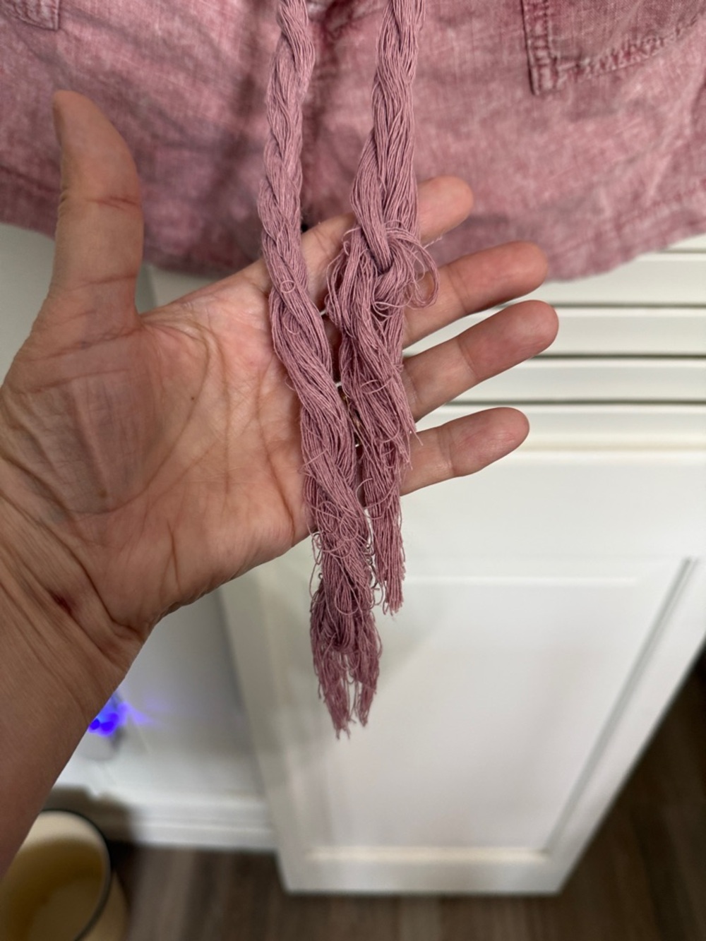 Free People Mauve Pink Drawstring Linen Blend Shorts - Picture 6 of 8